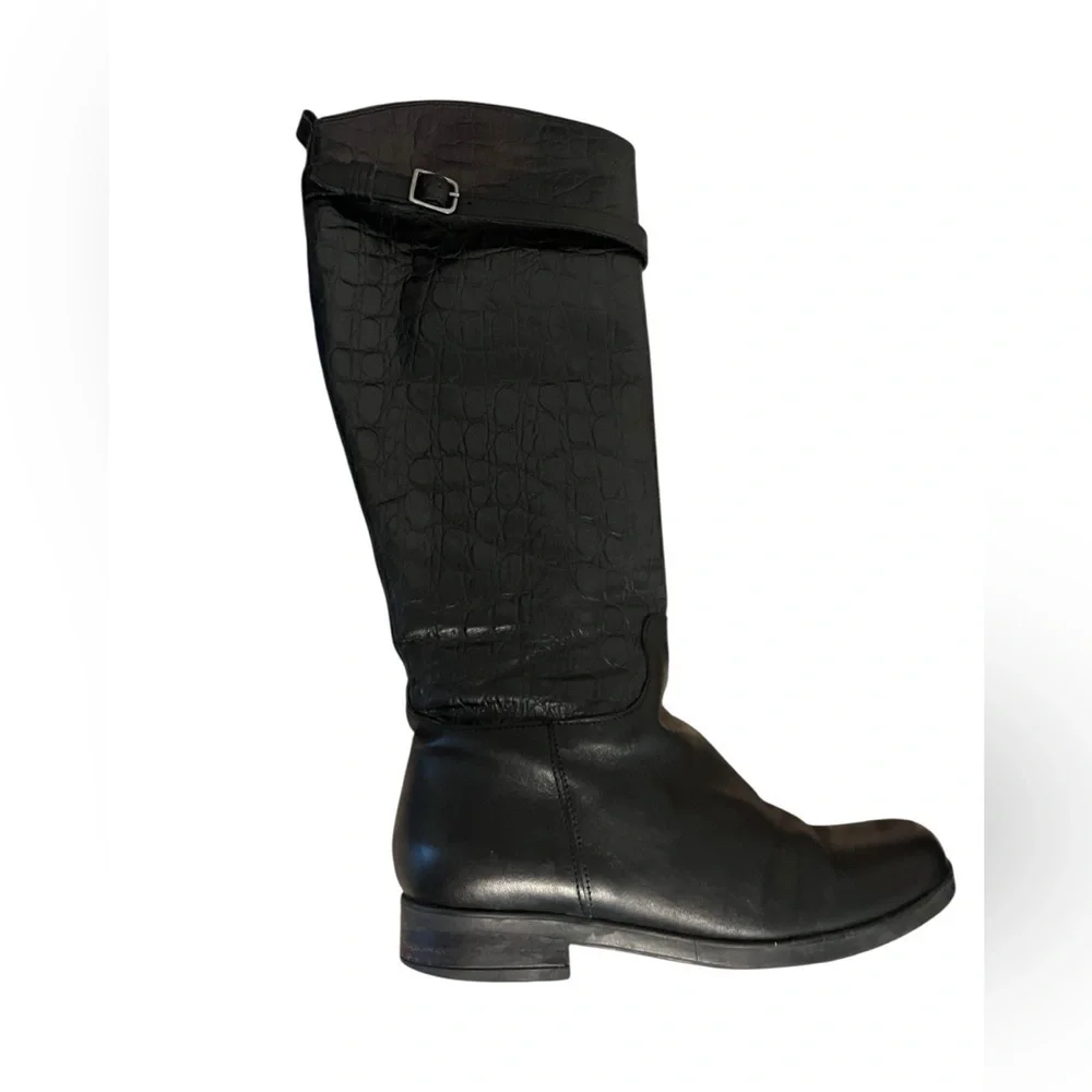 CLARKS HOPEDALE WISH Black Leather Tall Riding Boots Size 8
